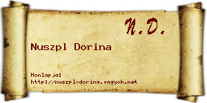 Nuszpl Dorina névjegykártya